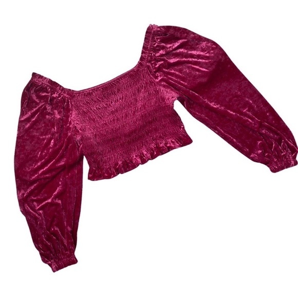 En Saison Danbury Crushed Velvet Smocked Top Size 1X NEW - Picture 4 of 9